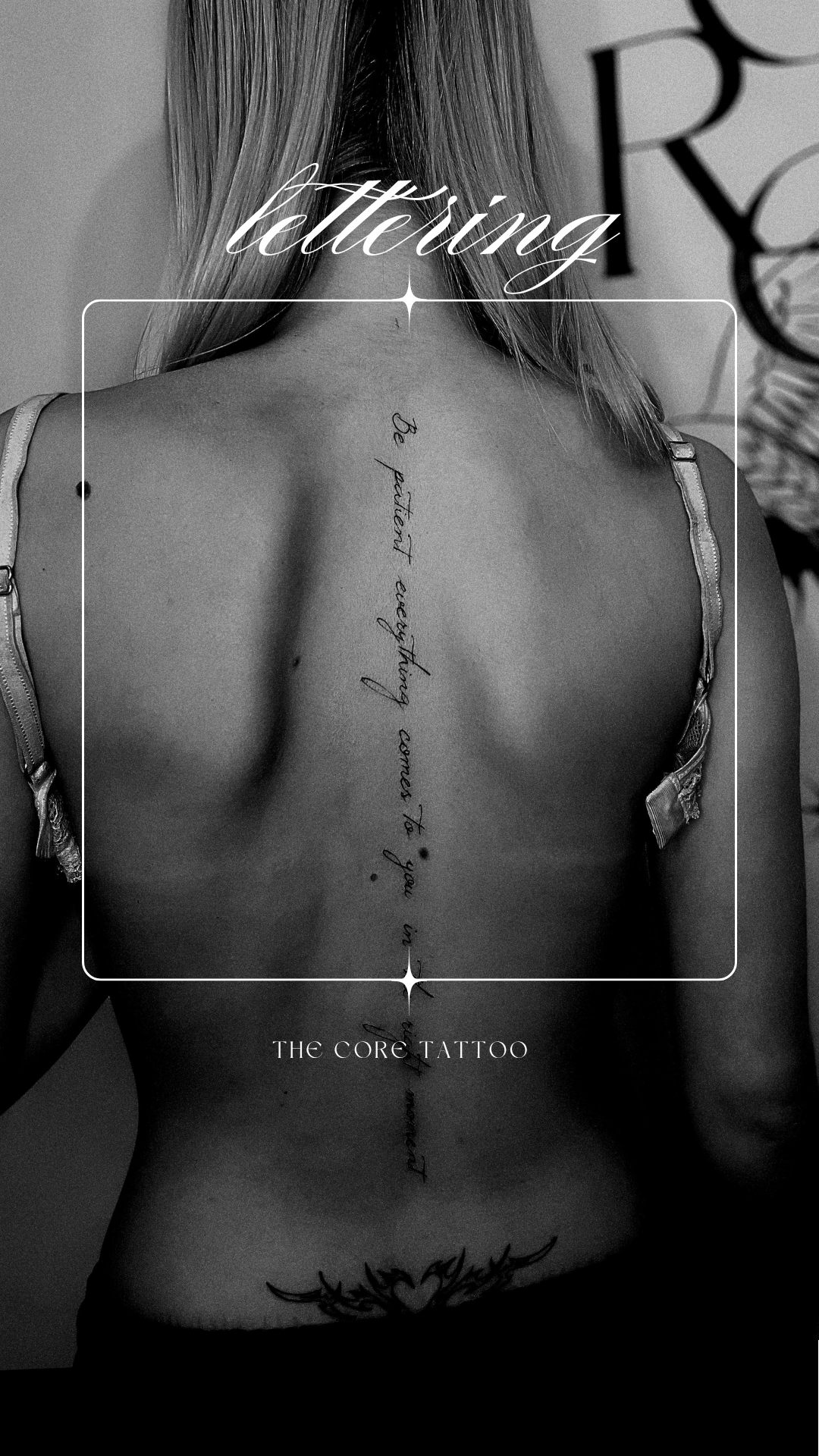 Tatuaje lettering realizado en The Core II